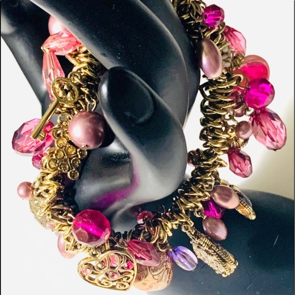 Elastic Purple Charm Bracelet - Picture 2 of 12